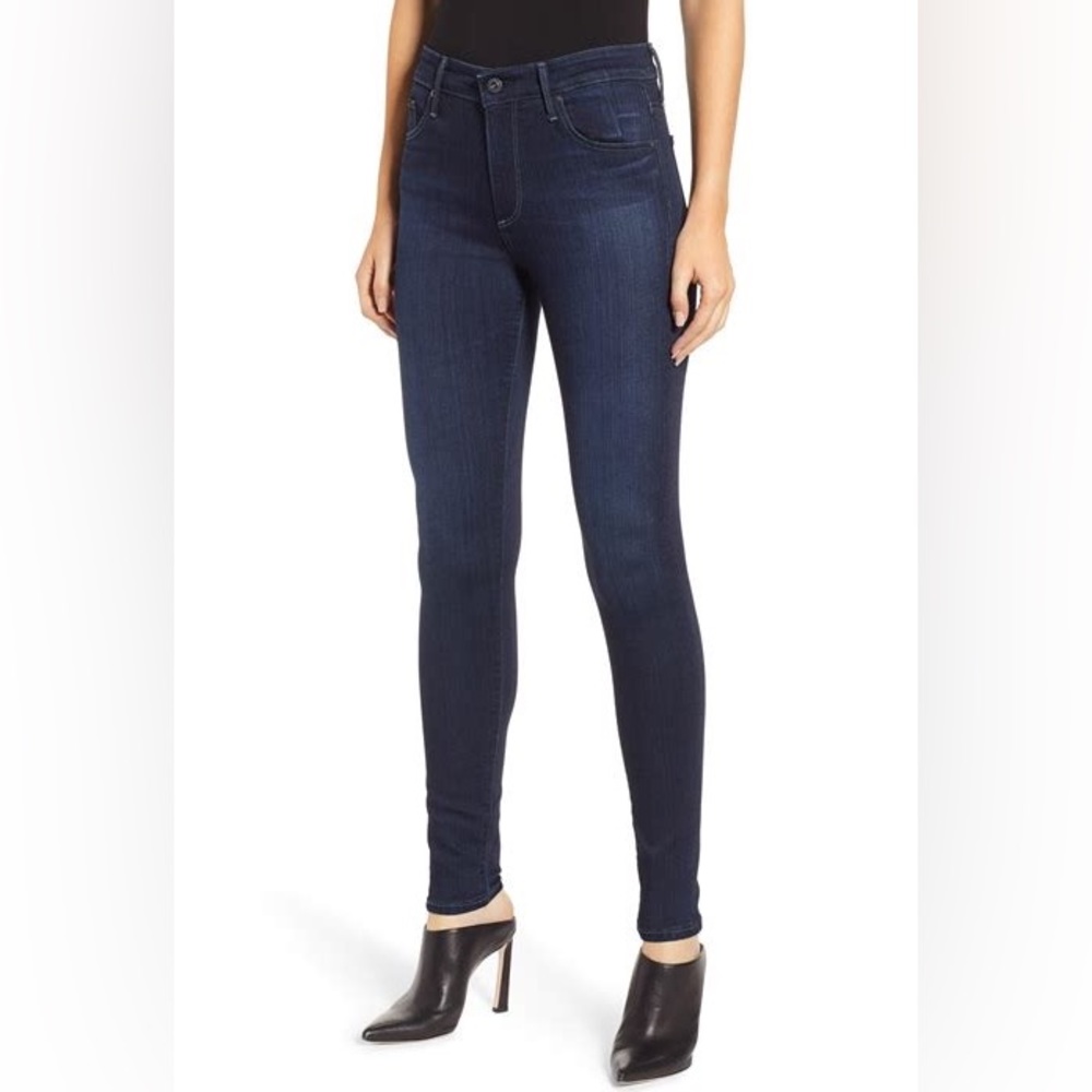 AG The Farrah Skinny Ankle High Rise Waist Dark Denim Blue Jean 27